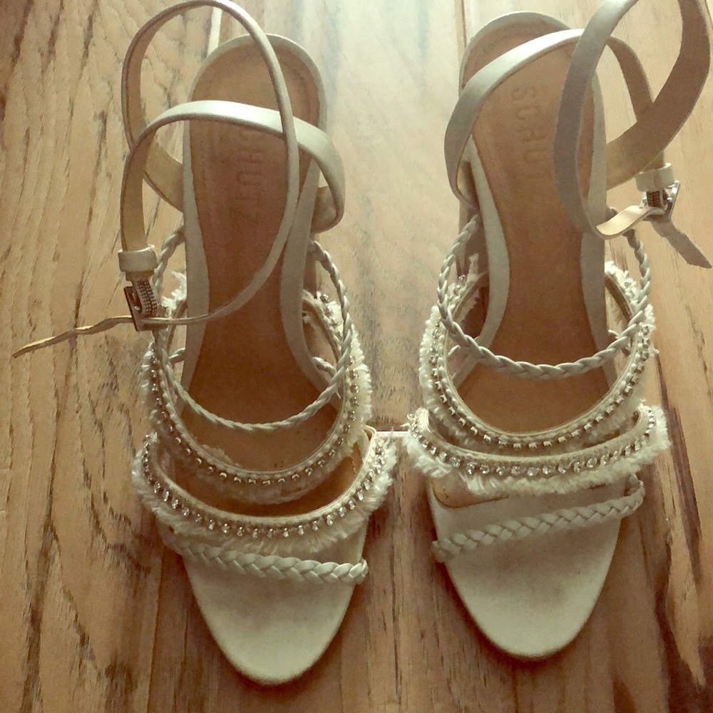 Schutz Beaded Strappy Heels